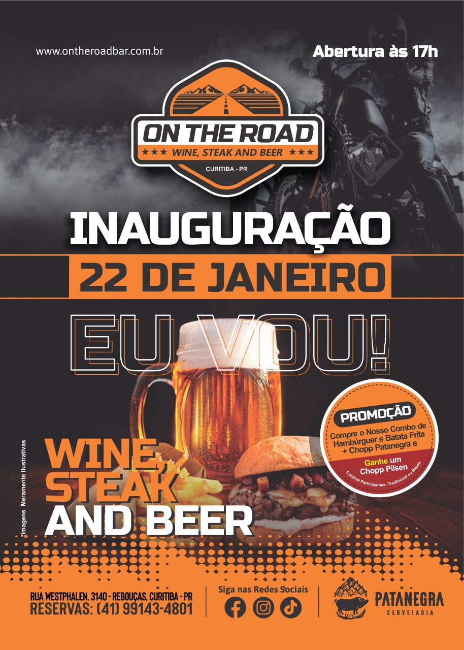 ON THE ROAD INAUGURA EM CURITIBA COM PROMOÇÃO NO DIA 22