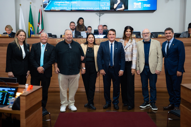 Festival da Parmegiana fará parte do Calendário Oficial de Curitiba Turismo gastronômico: Tico Kuzma e outros vereadores recepcionaram convidados do Curitiba Honesta e da Fecomércio. (Foto: Rodrigo Fonseca/CMC)