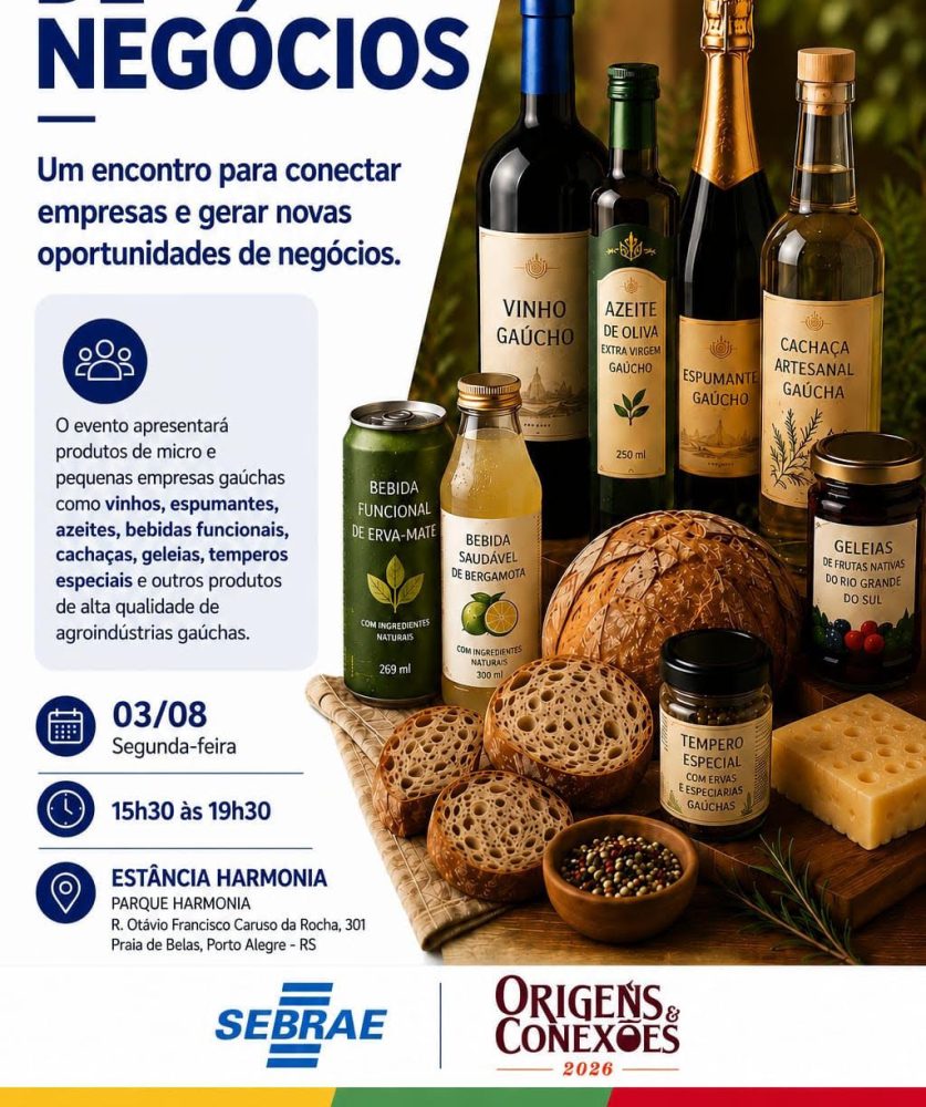 Sebrae do RS organiza Circuito de negócios com alimentos e bebidas gaúchas